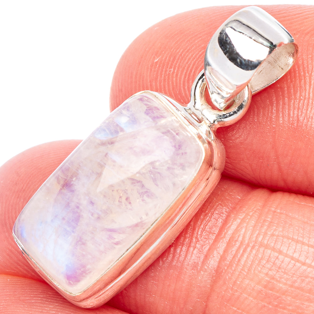 Rainbow Moonstone Pendant 1 1/8" (925 Sterling Silver) P44244