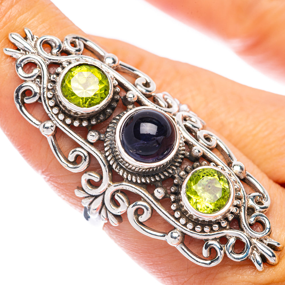 Large Kyanite, Peridot Ring Size 7.75 (925 Sterling Silver) R144791