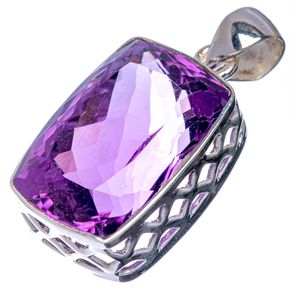 Faceted Premium Amethyst Pendant 1 3/8" (925 Sterling Silver) P39870
