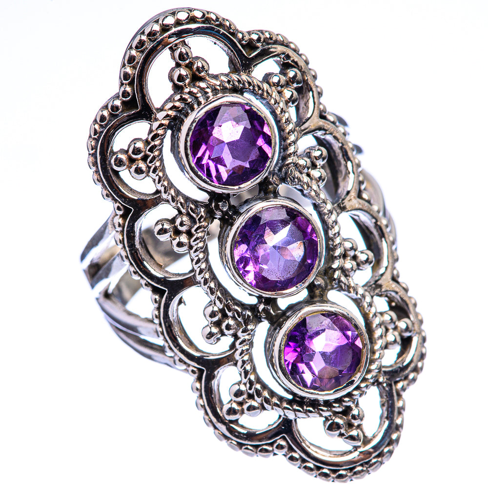 Faceted Amethyst Ring Size 5.75 (925 Sterling Silver) R142779