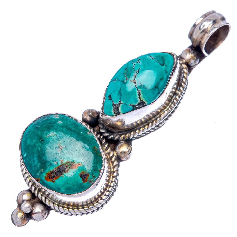 Vintage Native Style Arizona Turquoise 2 1/4" (925 Sterling Silver) P40019