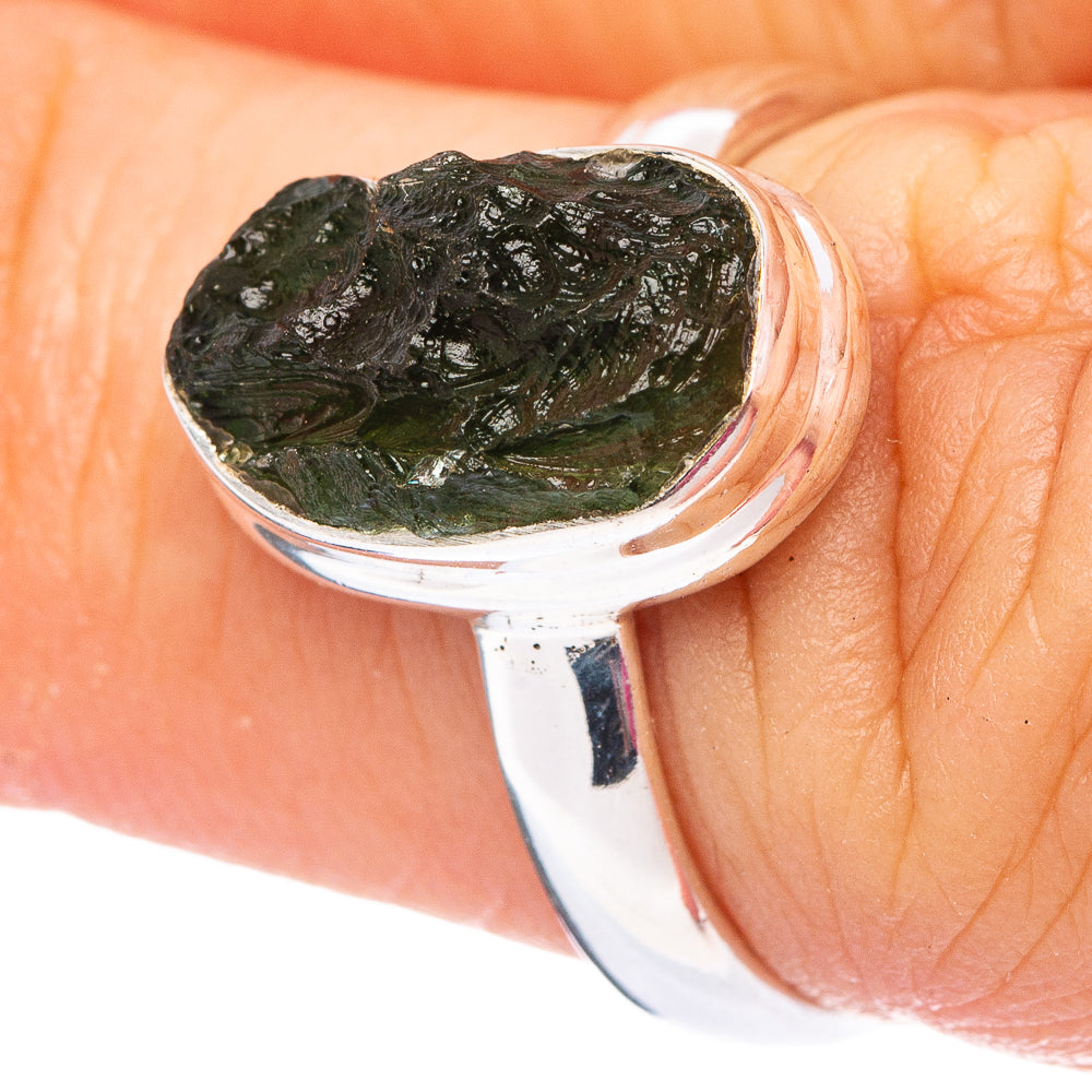 Rare Moldavite Ring Size 6 (.925 Sterling Silver)