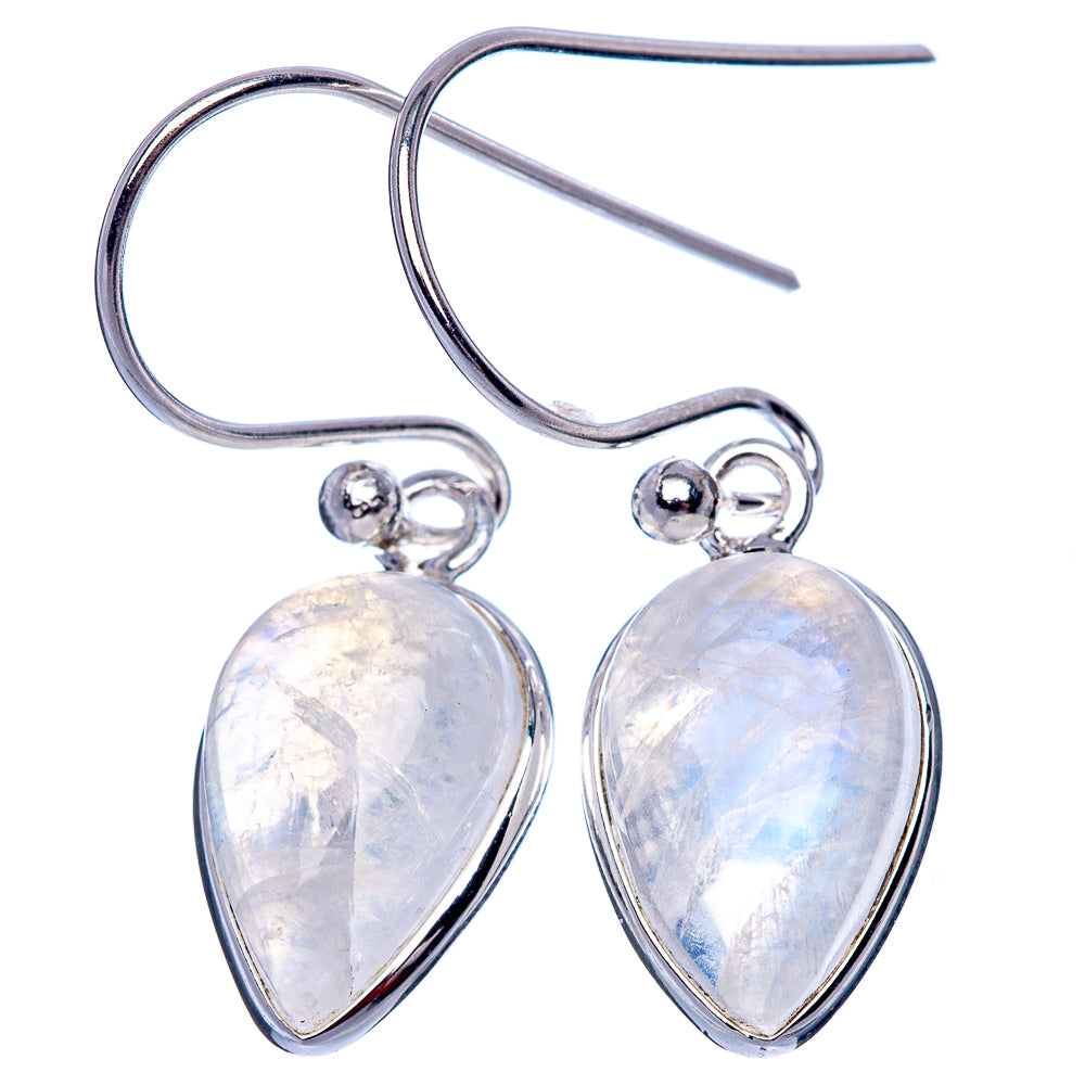 Rainbow Moonstone Dainty Earrings 1 1/8" (925 Sterling Silver) E2032