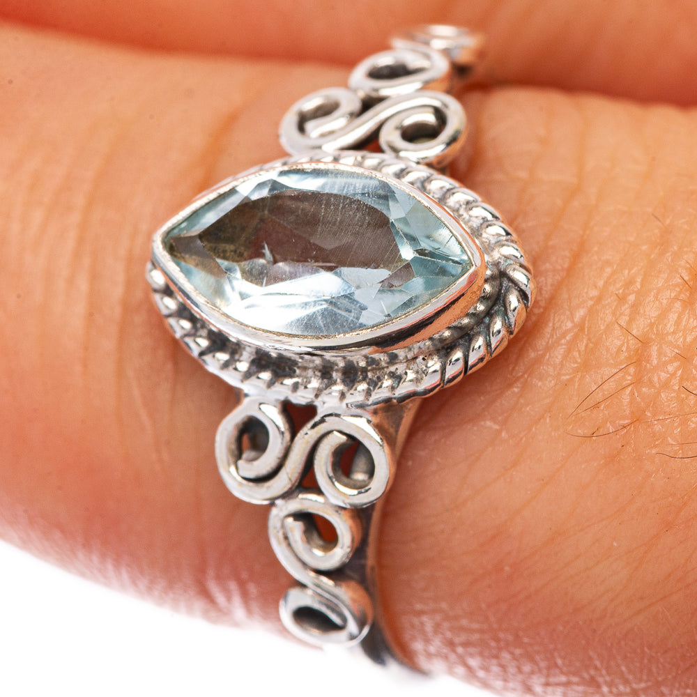 Blue Topaz Dainty Ring Size 7.5 (925 Sterling Silver) R145243