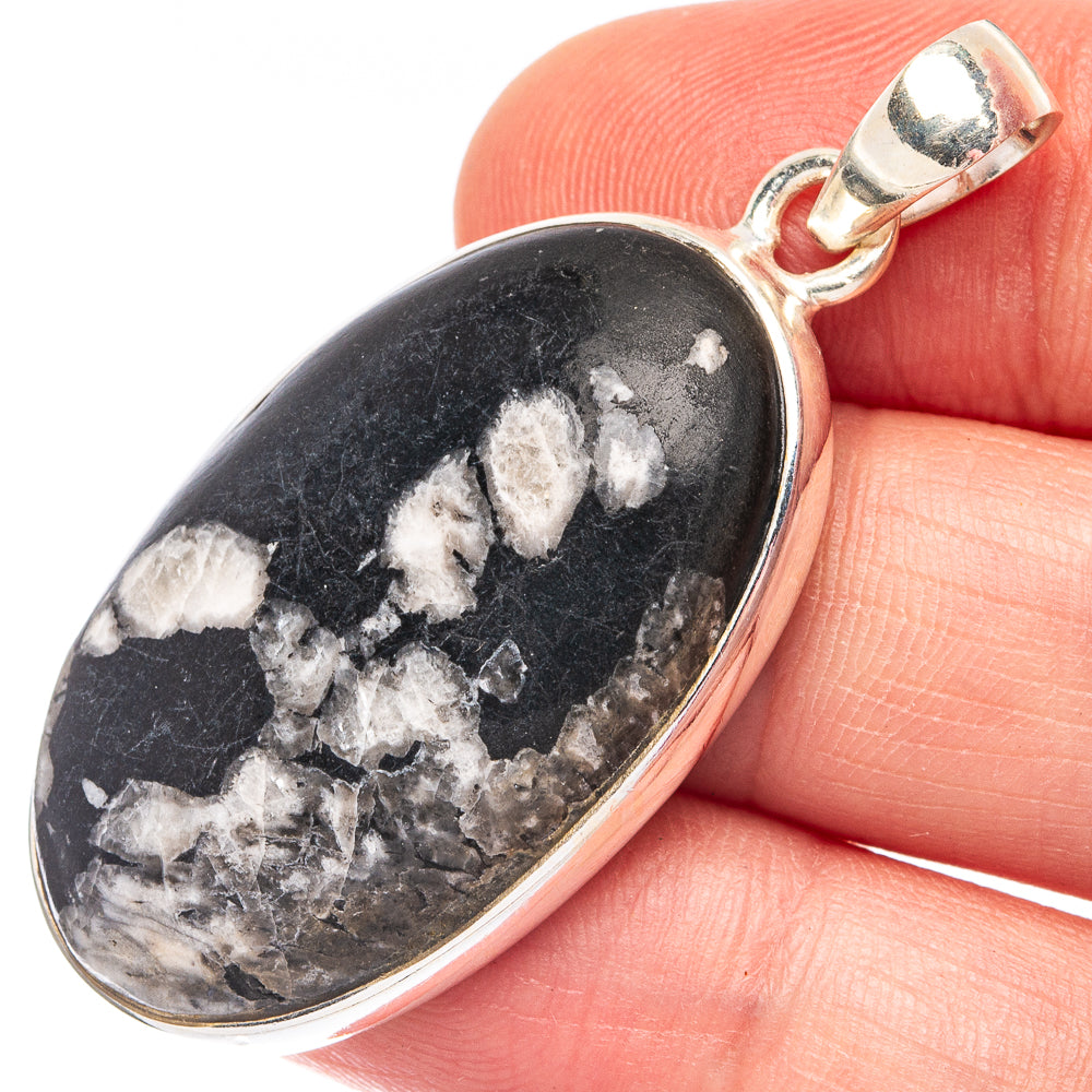 Pinolith Jasper 925 Sterling Silver Pendant 1 7/8" (925 Sterling Silver) P43663