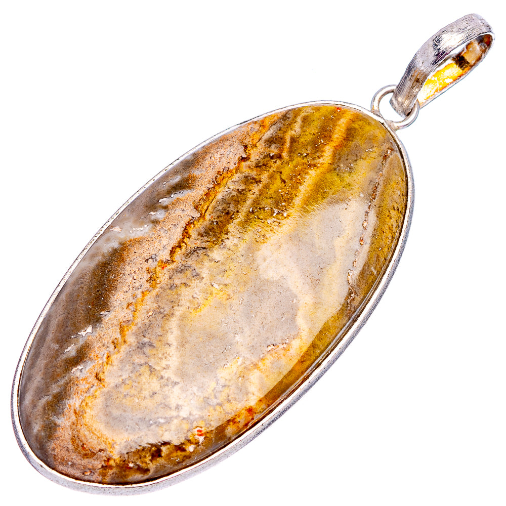 Bumblebee Jasper Pendant 2 1/8" (Silver Plated)