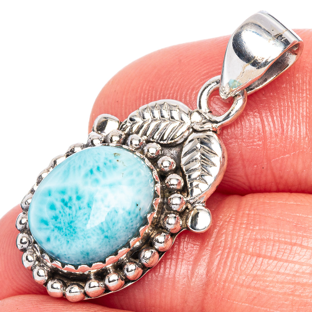 Larimar Pendant 1 1/4" (925 Sterling Silver) P41736