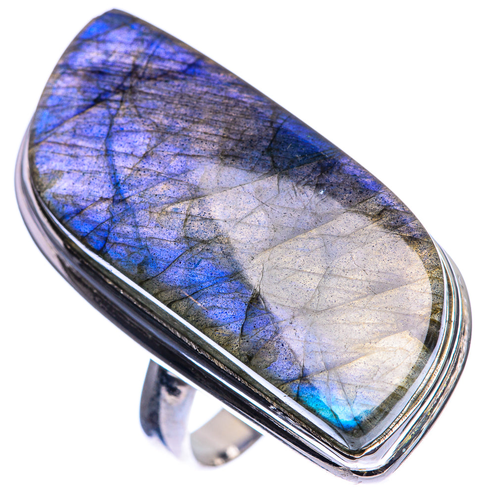 Huge Labradorite 925 Sterling Silver Ring Size 7.5