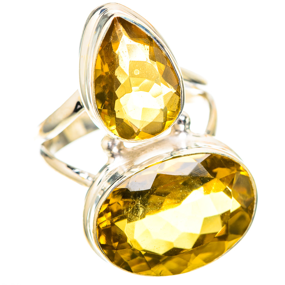 Large Faceted Citrine Ring Size 6.5 (925 Sterling Silver) RING139827