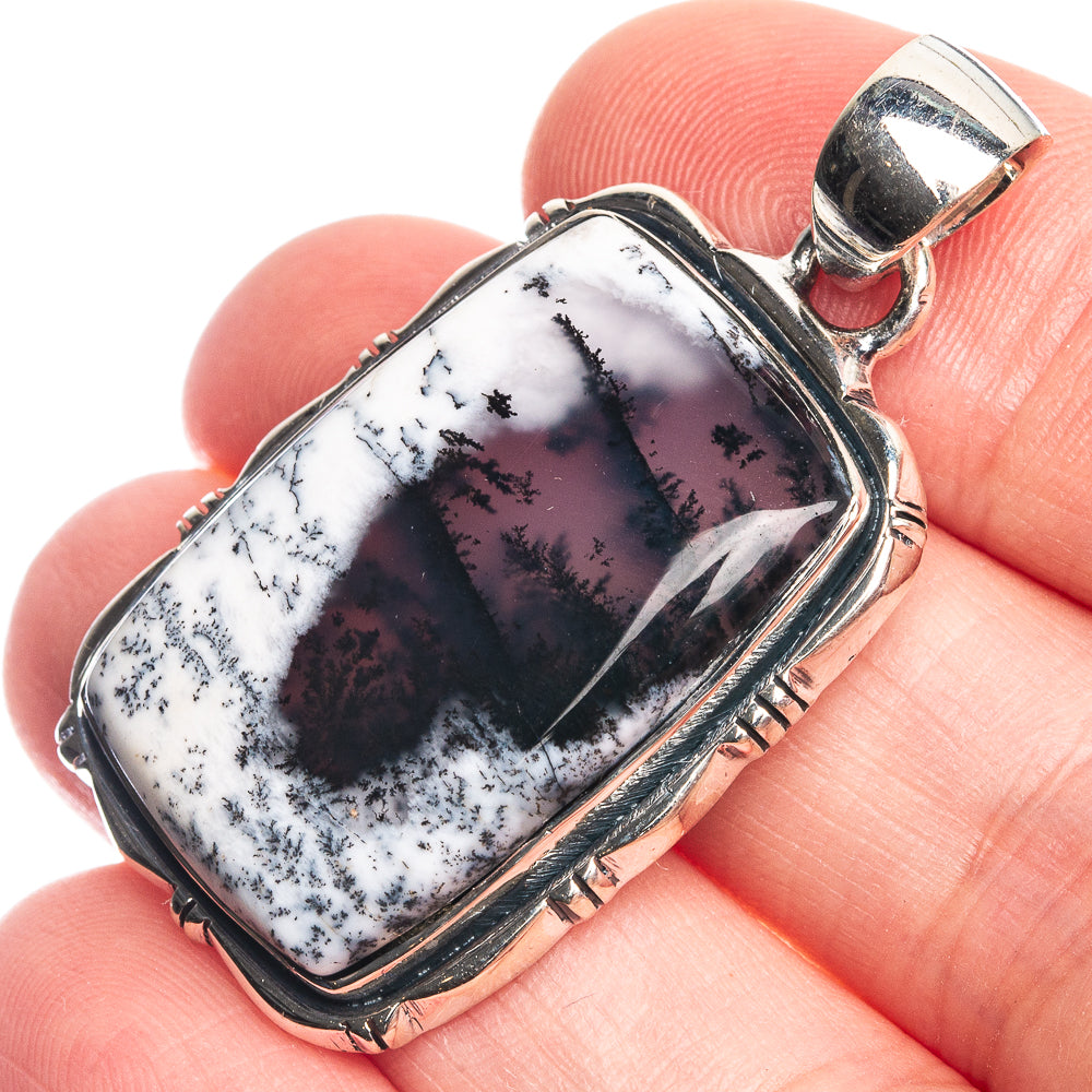 Dendritic Opal 925 Sterling Silver Pendant 1 5/8"