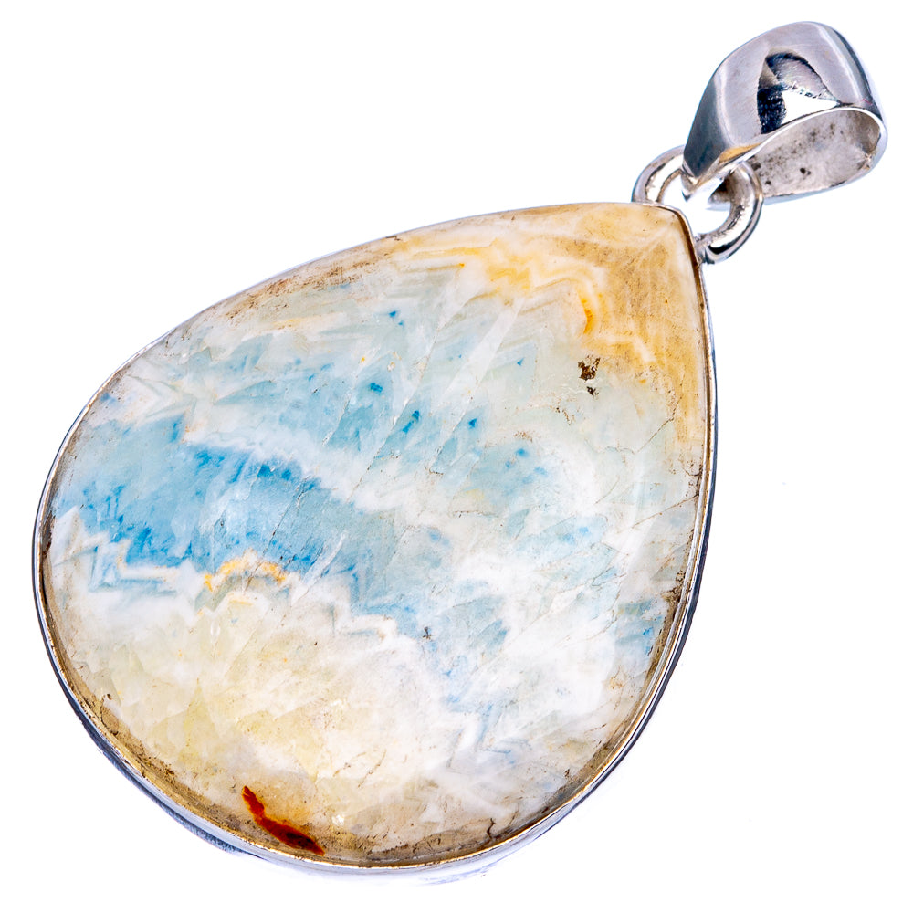 Blue Scheelite Pendant 1 1/2" (925 Sterling Silver) P43285