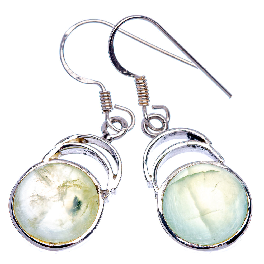 Prehnite Earrings 1 1/2" (925 Sterling Silver) E433370