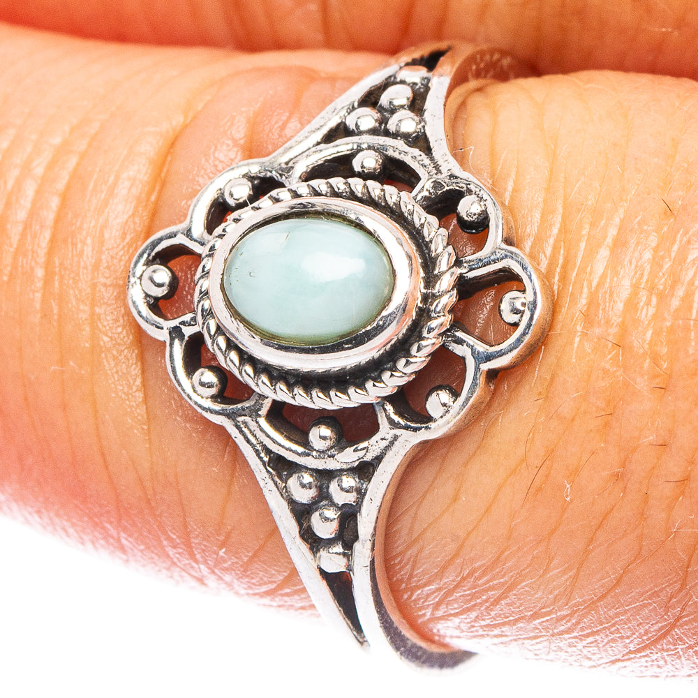 Dainty Larimar Ring Size 7.75 (925 Sterling Silver) R7000