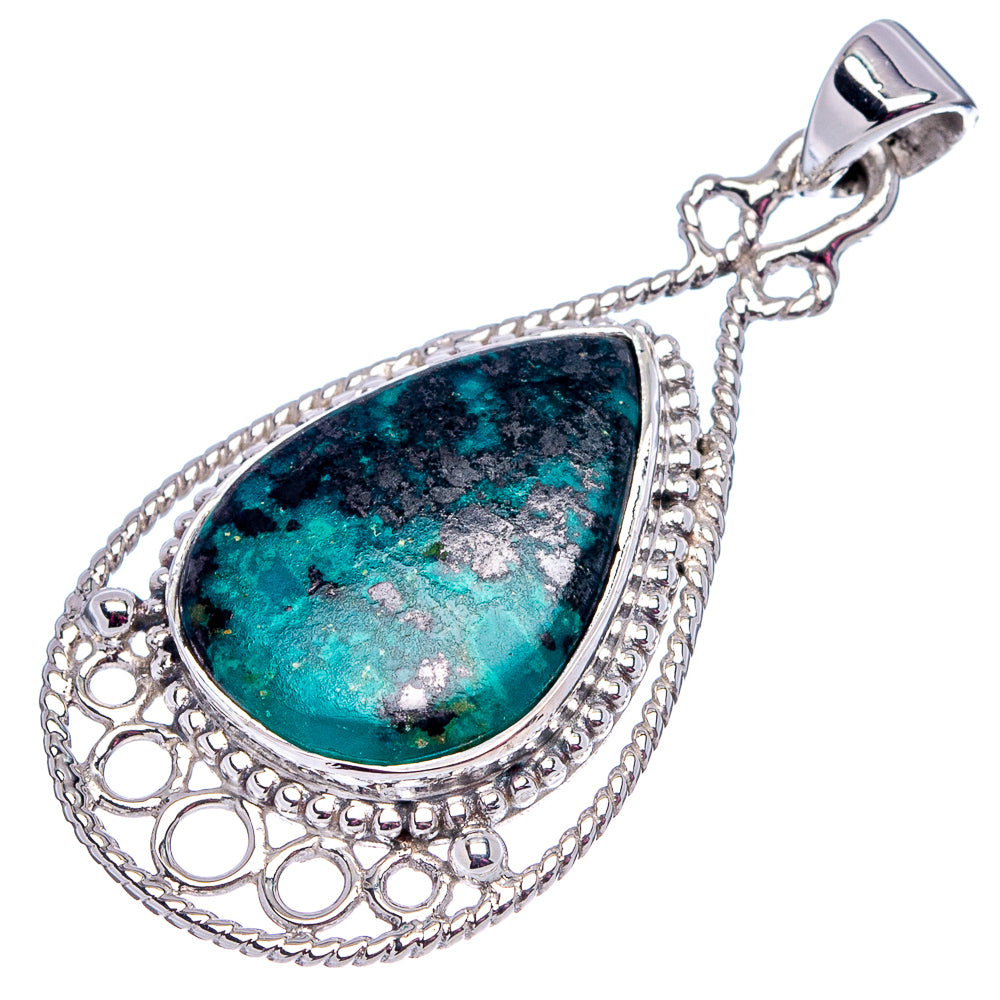 Premium Shattuckite Pendant 1 5/8" (.925 Sterling Silver)
