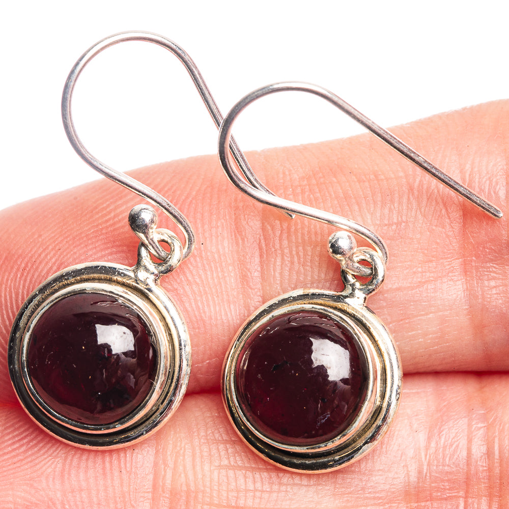 Garnet Dainty Earrings 1 1/8" (925 Sterling Silver) E432501
