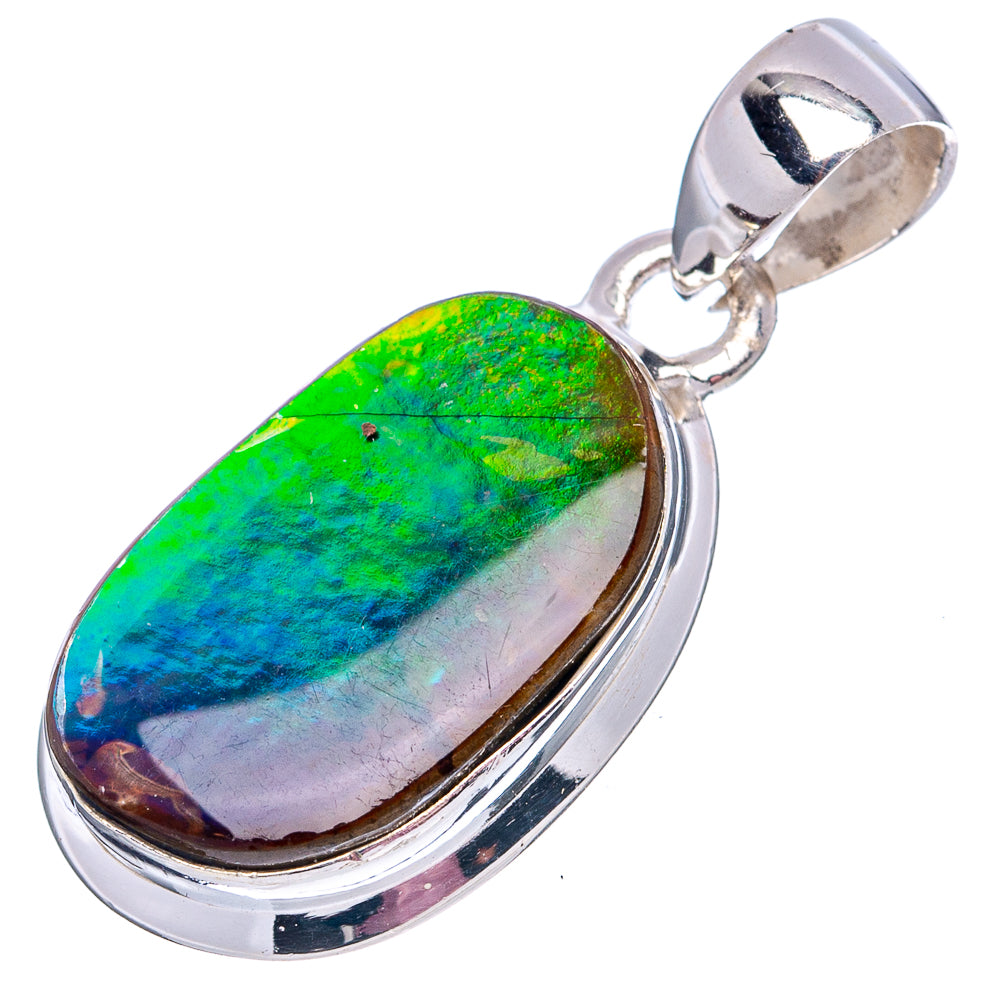 Premium Canadian Ammolite Pendant 1 1/4" (.925 Sterling Silver)