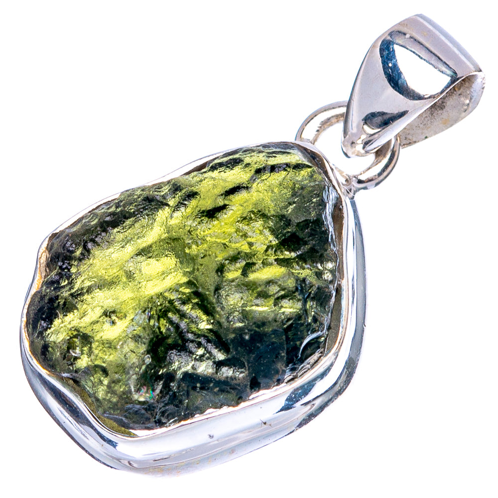 Rare Moldavite Pendant 1" (925 Sterling Silver) P43373