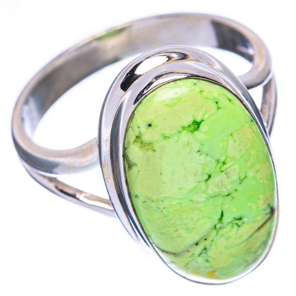 Lemon Chrysoprase Ring Size 8.25 (925 Sterling Silver) R1970