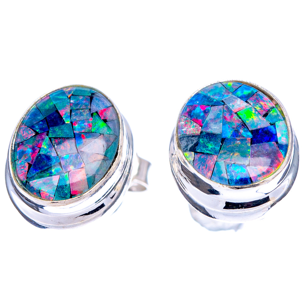 Rare Triplet Opal Earrings 3/8" (.925 Sterling Silver)