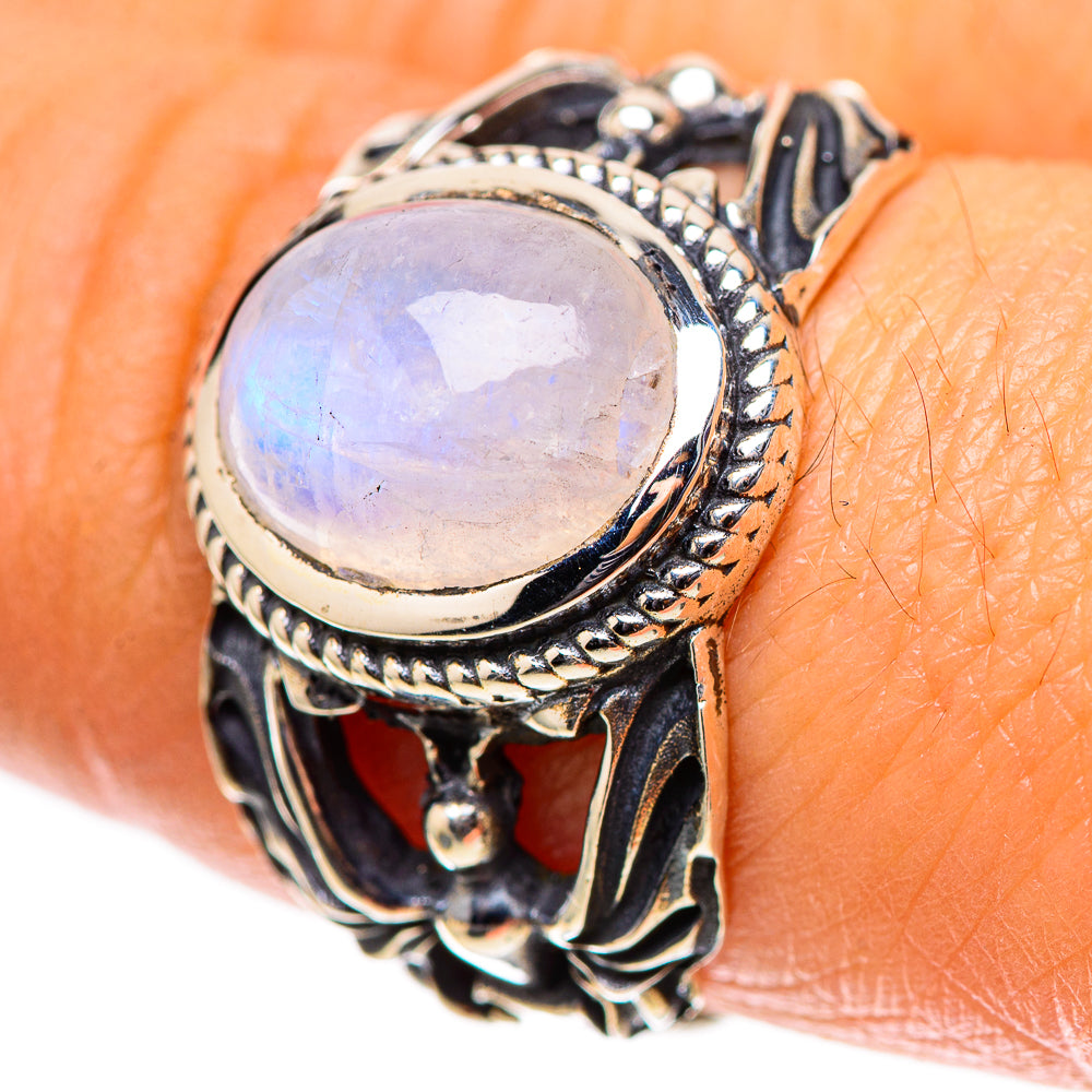 Rainbow Moonstone Ring Size 8.5 (925 Sterling Silver) RING138493