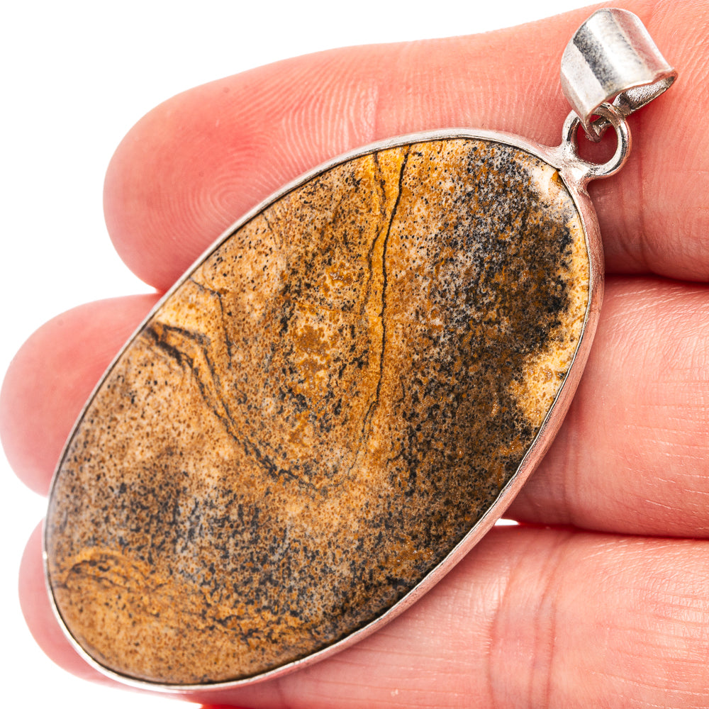 Picture Jasper Pendant 2 3/8" (Silver Plated)