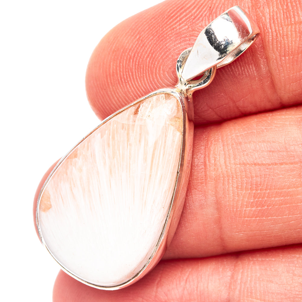 Pink Scolecite Pendant 1 1/2" (.925 Sterling Silver)