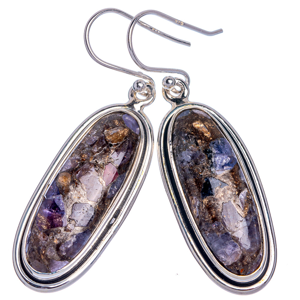 Copper Tanzanite Earrings 1 3/4" (925 Sterling Silver) E433034