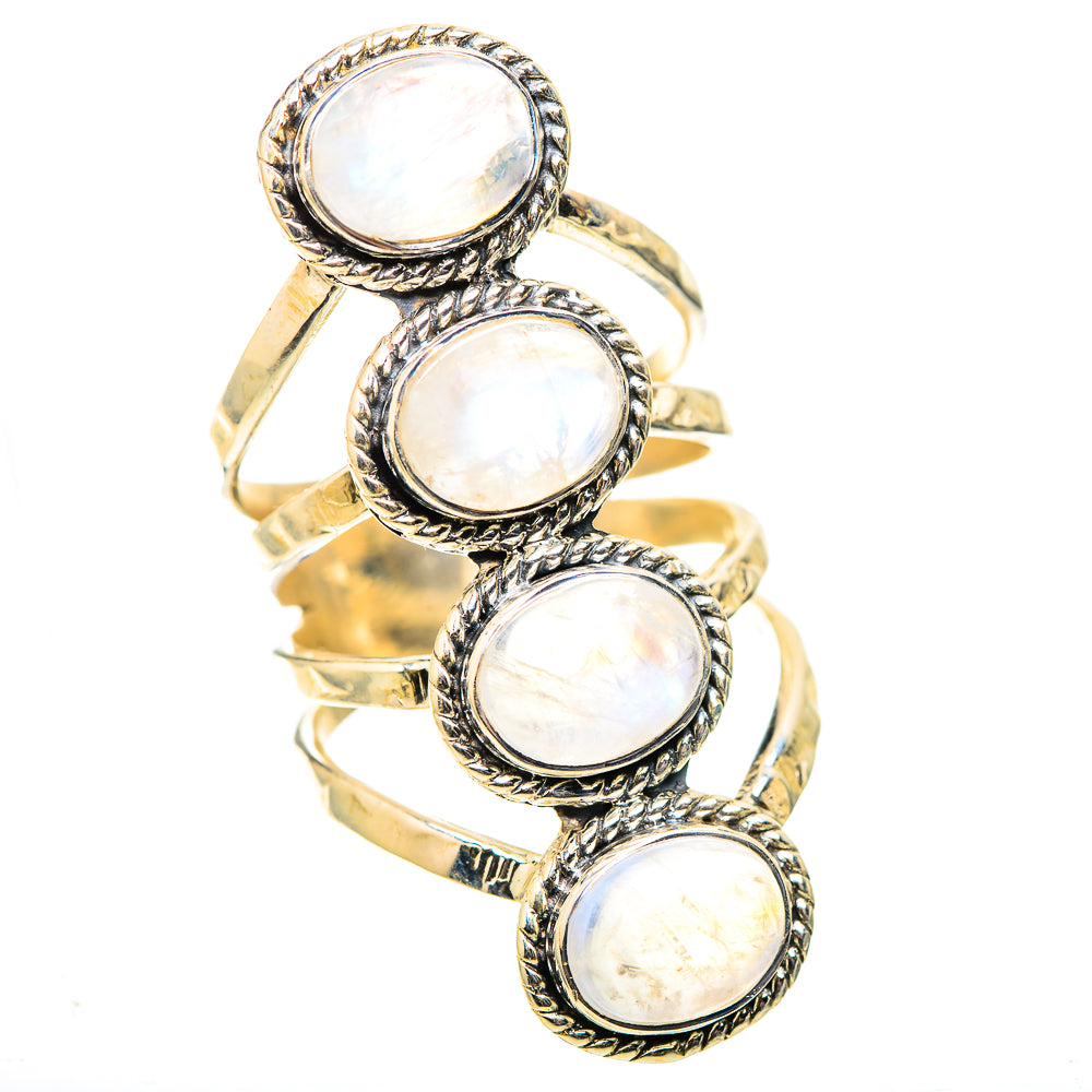 Large Rainbow Moonstone Ring Size 8.25 (925 Sterling Silver) RING138585