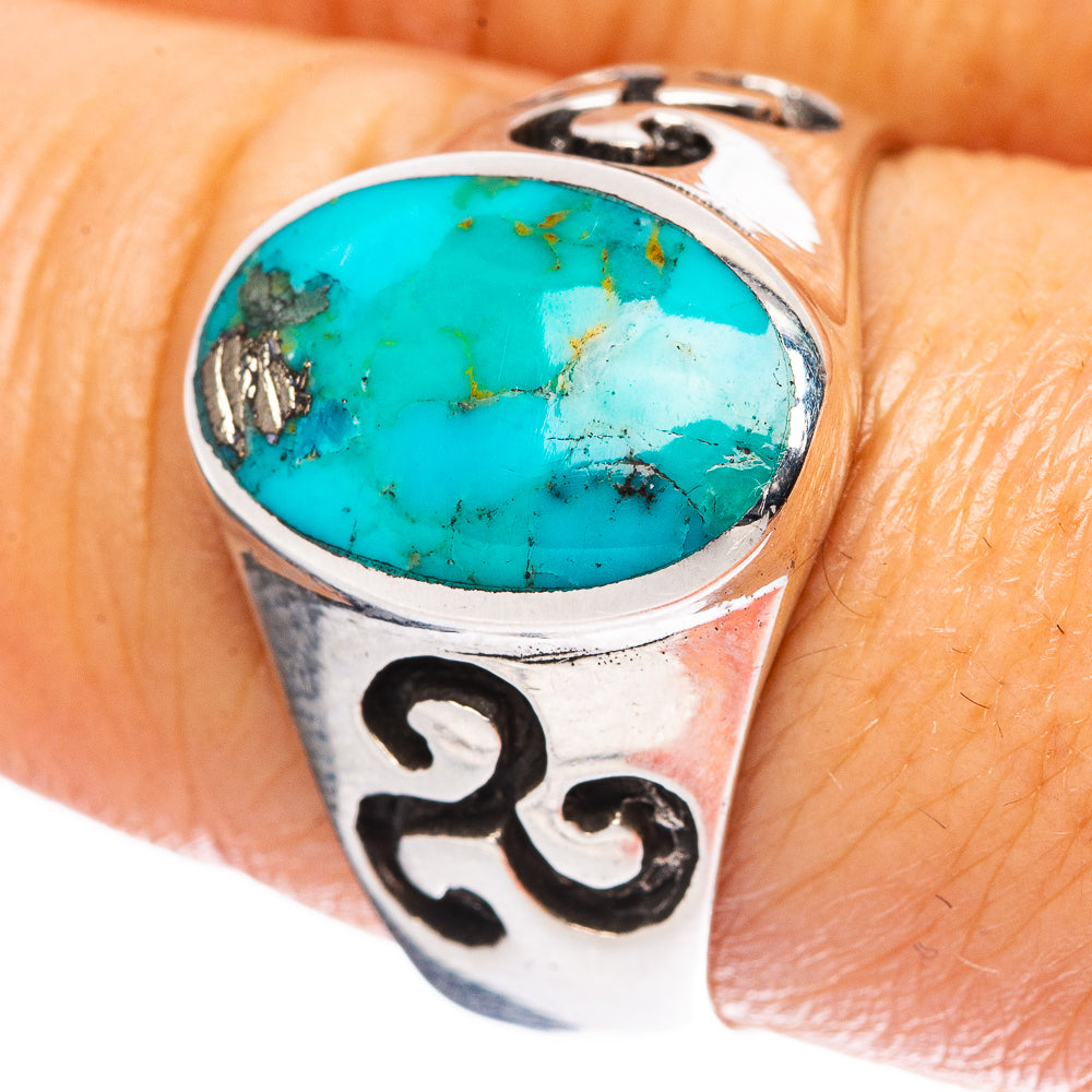 Rare Arizona Turquoise Ring Size 8.5 (925 Sterling Silver) R4463