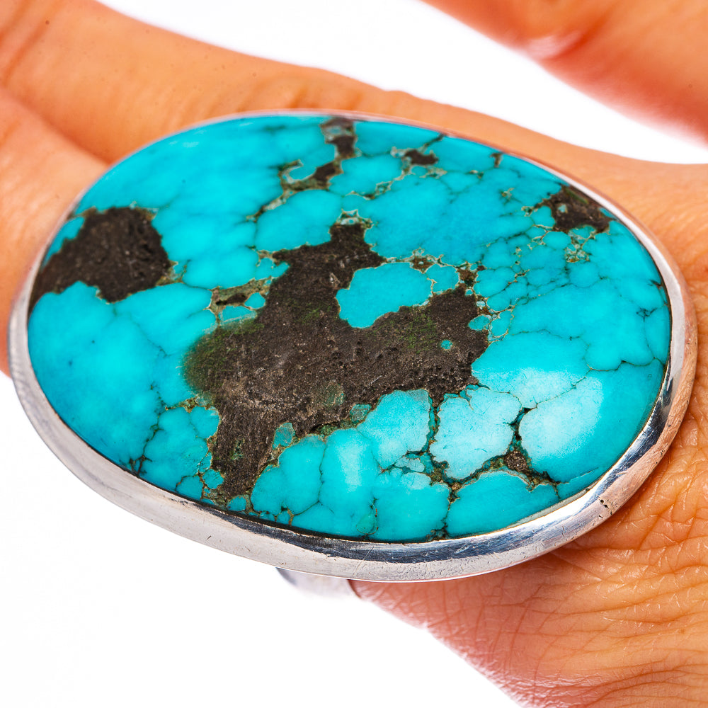 Gigantic Tibetan Turquoise Ring Size 9.75 (925 Sterling Silver) R146035