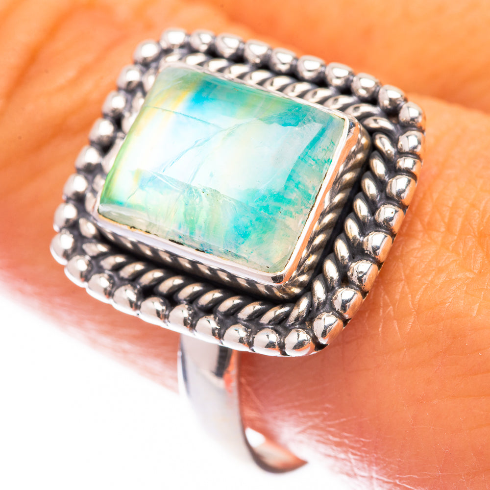 Green Moonstone Ring Size 10.25 (925 Sterling Silver) R140718