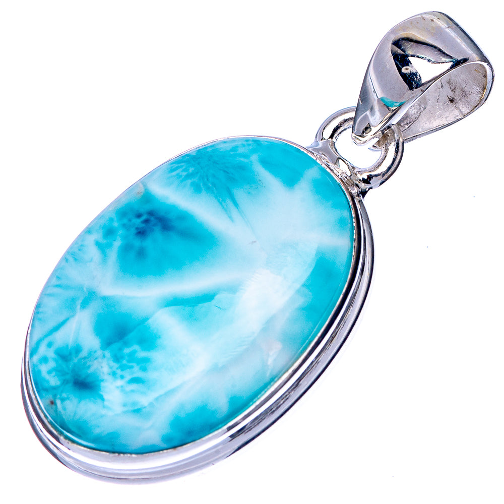 Larimar Pendant 1 3/8" (925 Sterling Silver) P41063