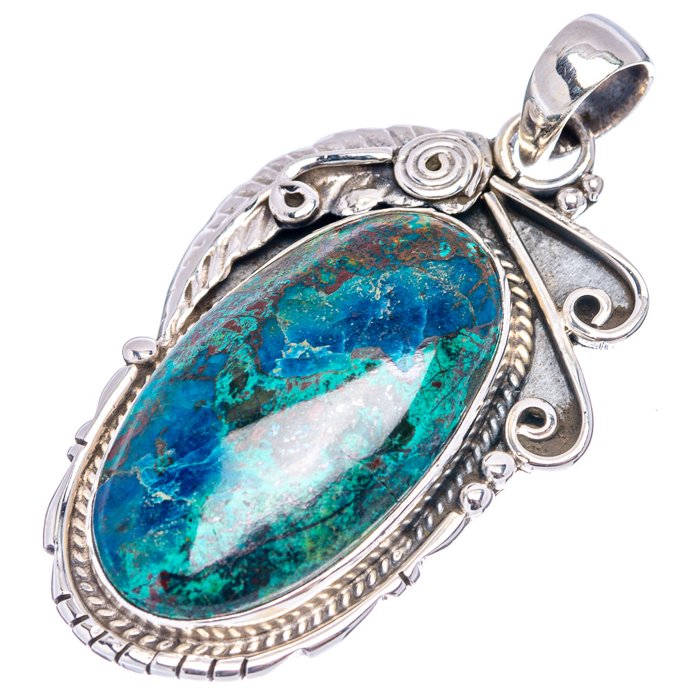 Premium Azurite Malachite Pendant 2" (.925 Sterling Silver)