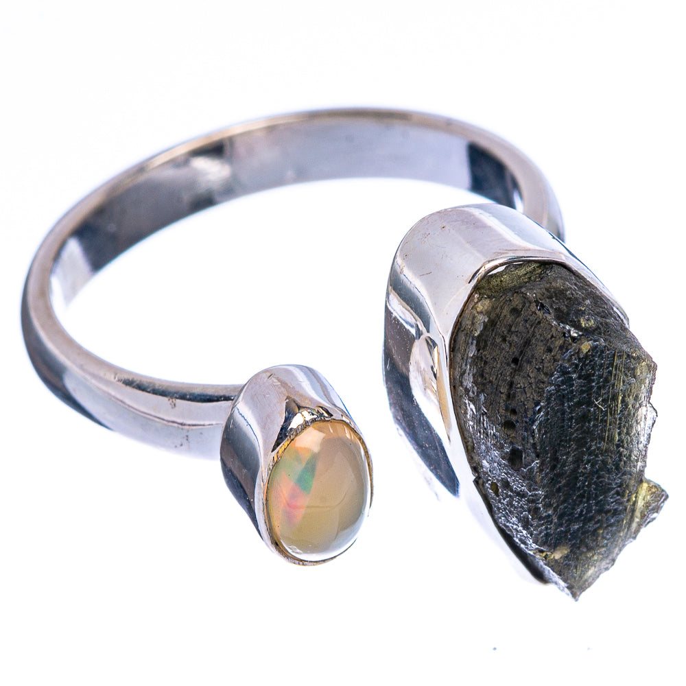 Rare Czech Moldavite, Ethiopian Opal Ring Size 7 (925 Sterling Silver) R146662
