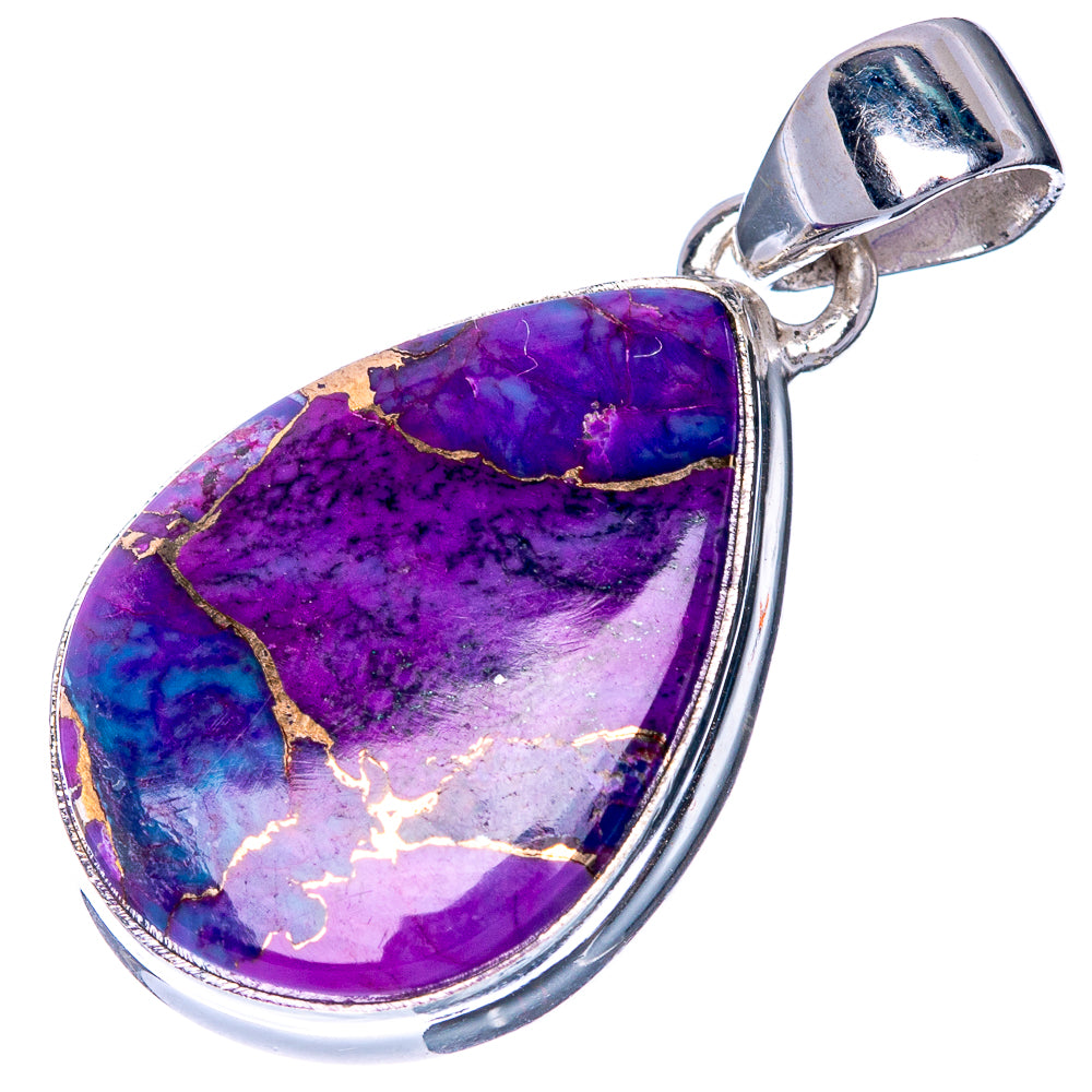 Purple Copper Composite Turquoise Pendant 1 3/8" (925 Sterling Silver) P40866
