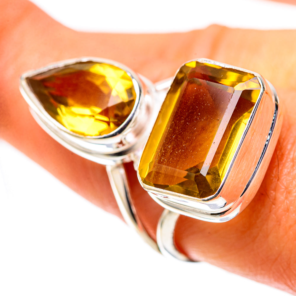 Large Faceted Citrine Ring Size 9 (925 Sterling Silver) RING138596