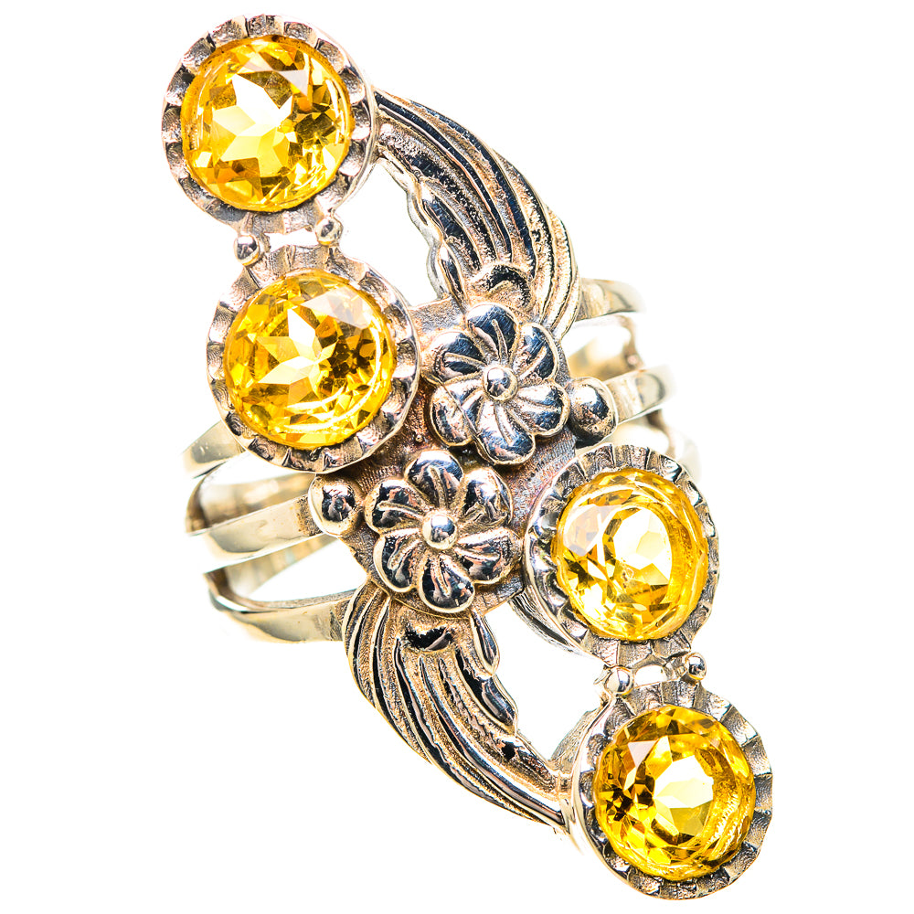 Large Faceted Citrine 925 Sterling Silver Ring Size 6 (925 Sterling Silver) RING139482