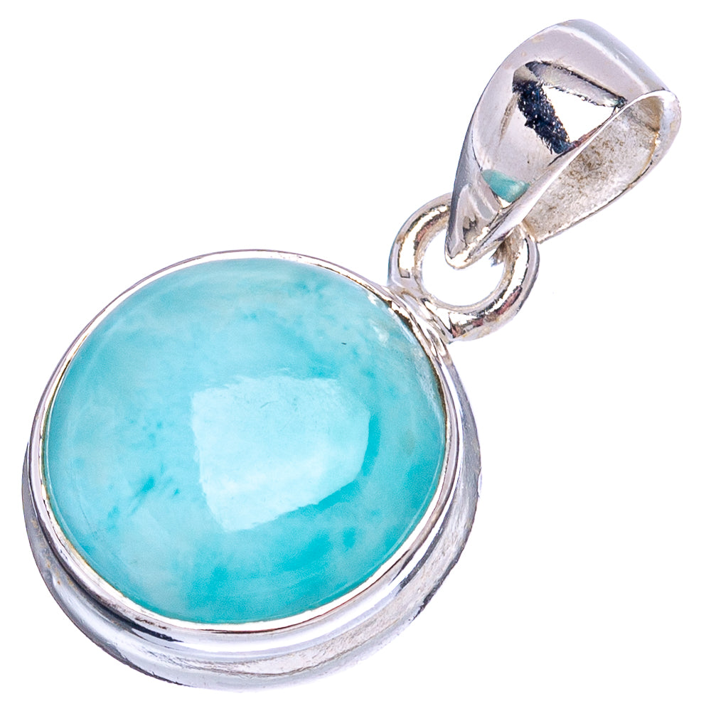 Rare Larimar Pendant 7/8" (.925 Sterling Silver)