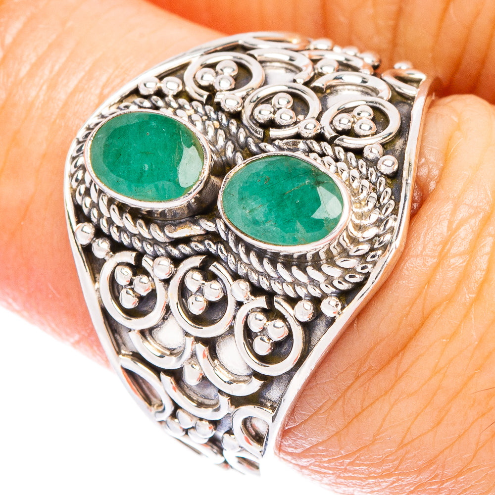 Rare Zambian Emerald Ring Size 7.5 (925 Sterling Silver) R146908