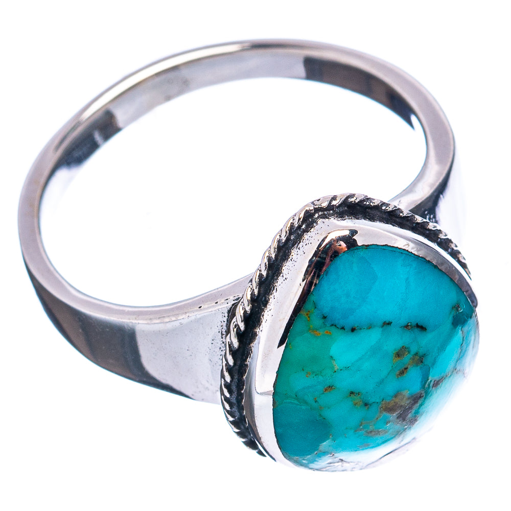 Native Style Mohave Turquoise Ring Size 7.75 (.925 Sterling Silver)