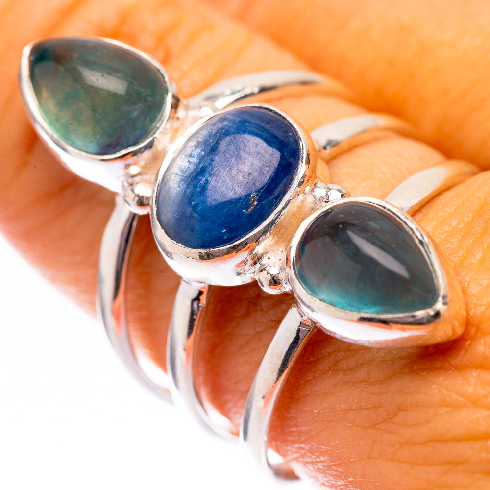 Kyanite, Blue Fluorite Ring Size 9 (925 Sterling Silver) R140574