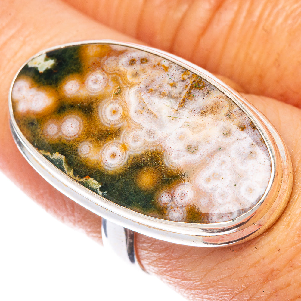 Ocean Jasper Ring Size 6.75 (925 Sterling Silver) R1590