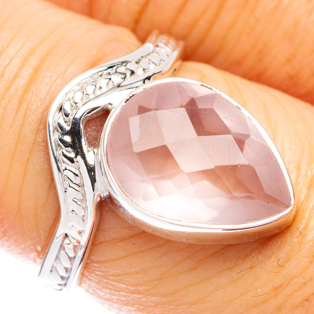 Premium Rose Quartz Ring Size 7 (925 Sterling Silver) R1818