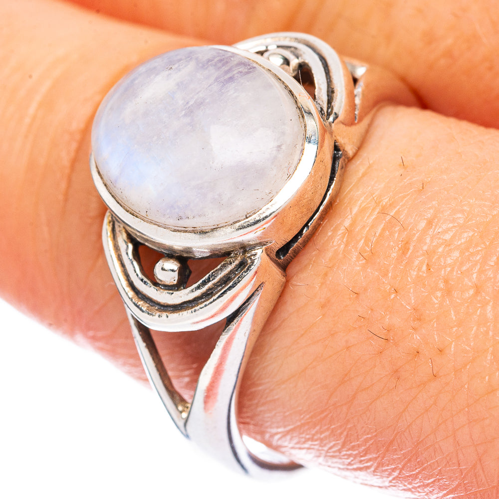 Rainbow Moonstone Ring Size 9.5 (925 Sterling Silver) R2810