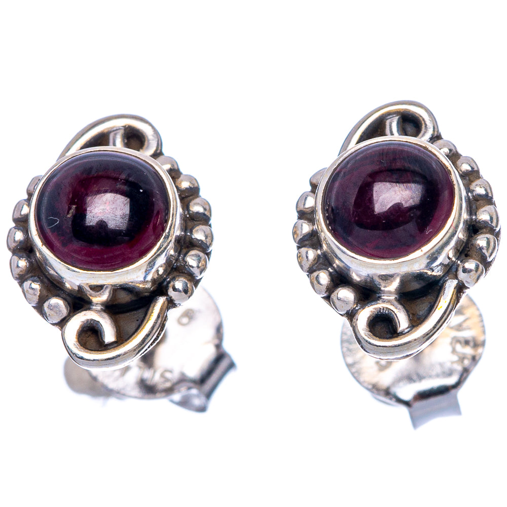 Garnet Dainty Earrings 3/8" (925 Sterling Silver) E1997