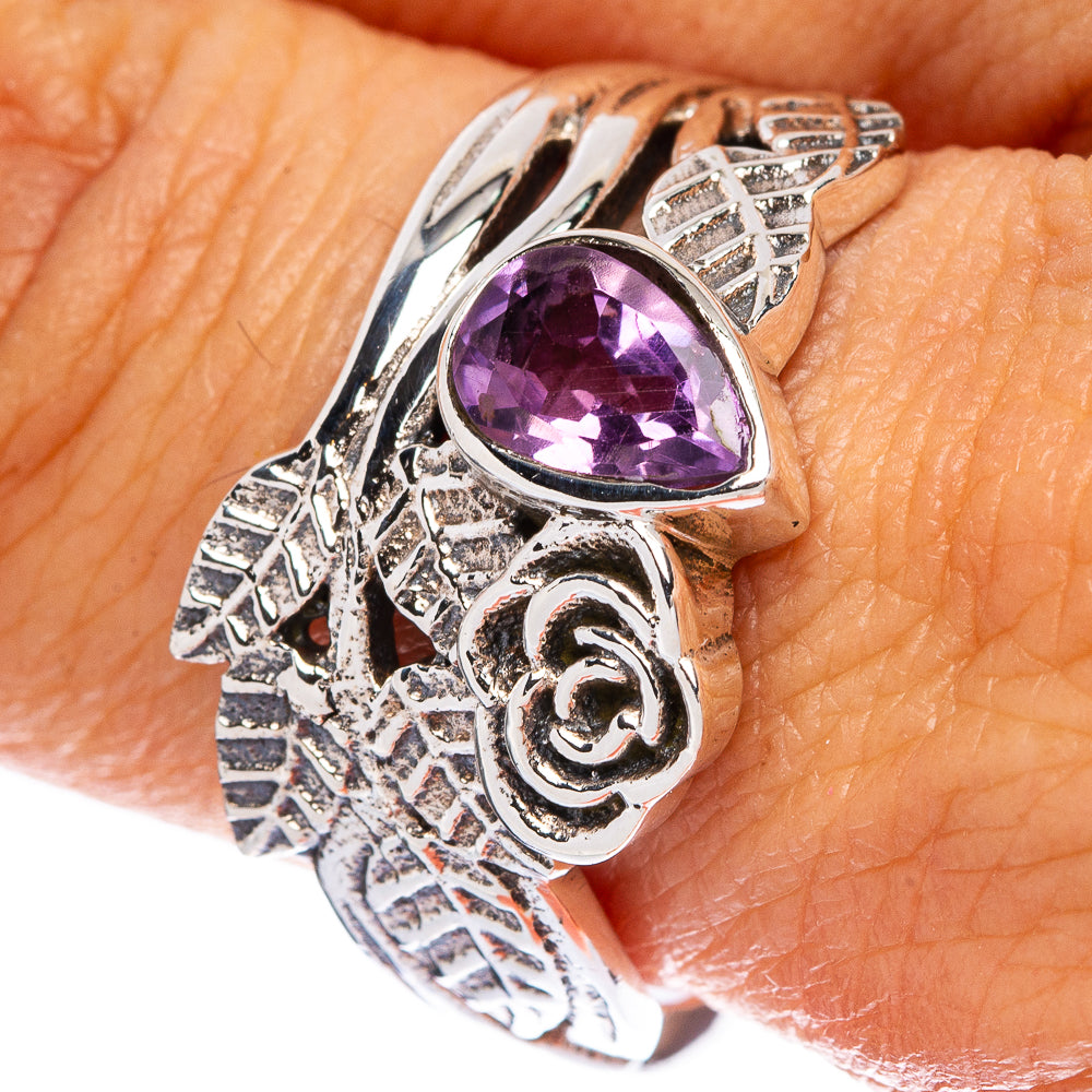 Faceted Amethyst Flower Ring Size 10 (925 Sterling Silver) R146417