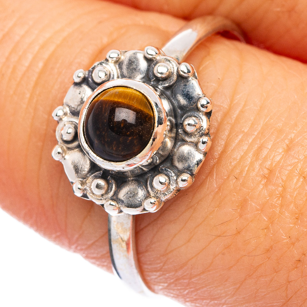 Tiger Eye Dainty Ring Size 9 (925 Sterling Silver) R145685
