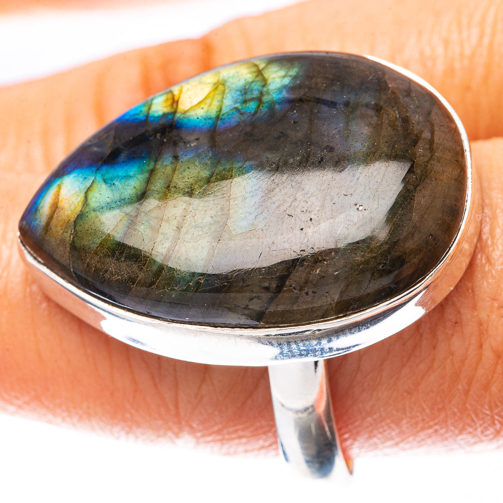 Labradorite Ring Size 9.25 (925 Sterling Silver) R4134