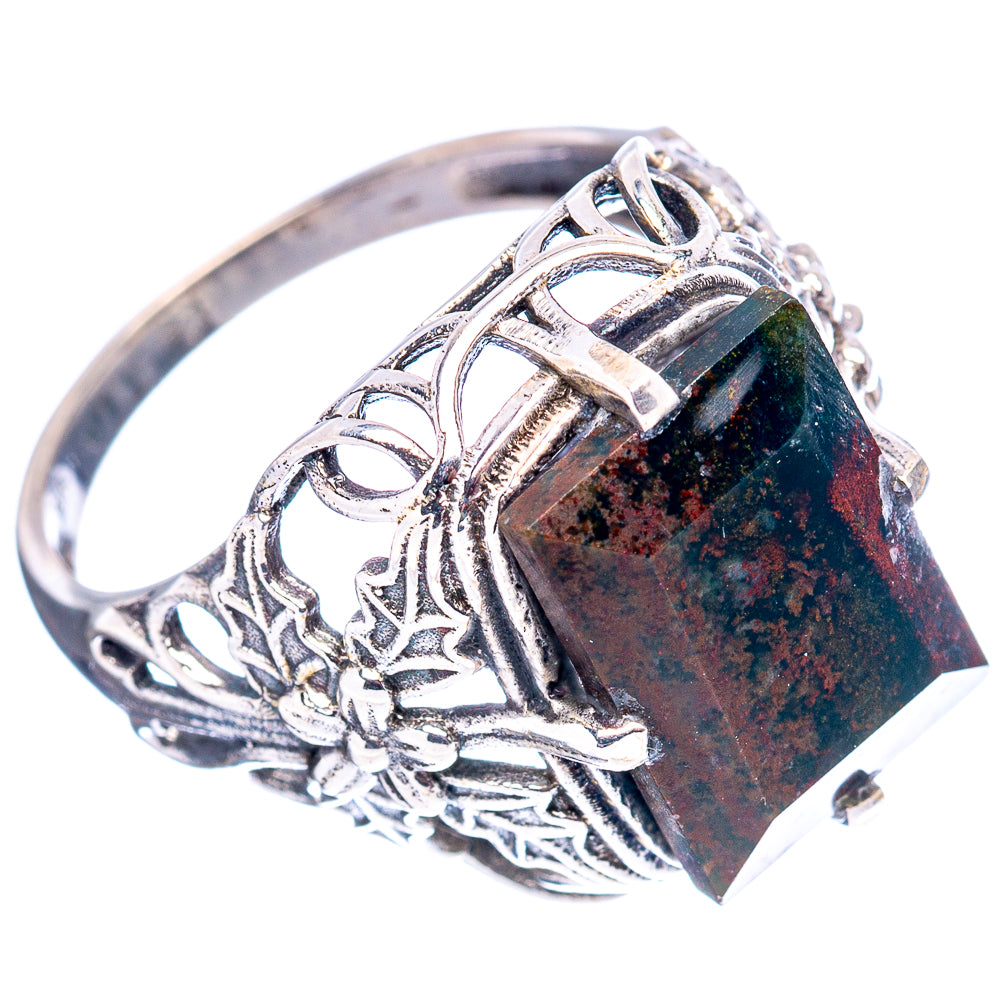 Bloodstone Filigree Style Ring Size 9 (.925 Sterling Silver)