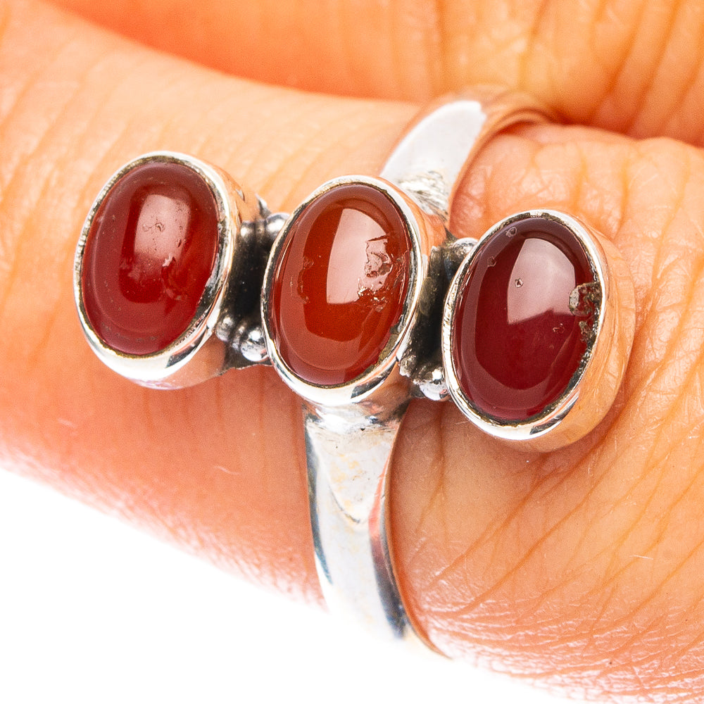 Red Onyx Dainty Ring Size 7 (925 Sterling Silver) R5293